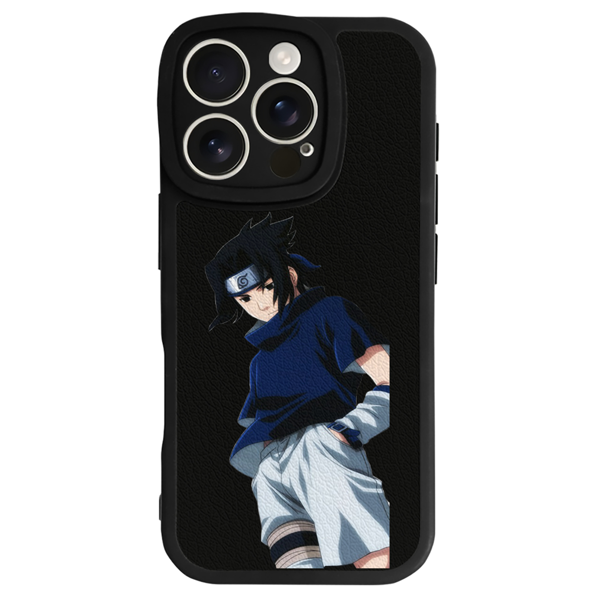 （画像用） NARUTO -ナルト- うちは サスケ Uchiha Sasuke 【iPhone 16シリーズ対応】シリコンスマホケース（レザー調） 材質：シリコン